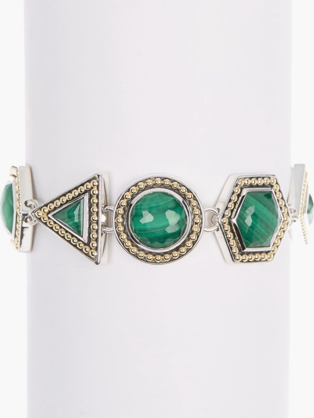 LAGOS Silver Bracelet with Green Gemstone Accents